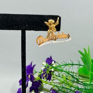 Gold Plated Vintage 'Daughter' Angel Brooch Pin